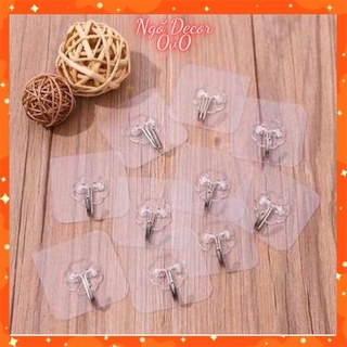 Móc dán tường siêu dính trong suốt chịu lực tốt treo tường chắc chắn 6x6 cm