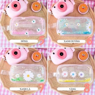 Bóp viết, túi bút trong suốt hình hoa cúc, kích thước 20*10 cm SakuraShop