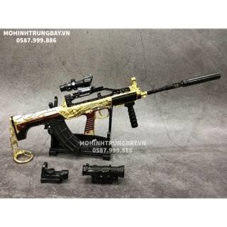 [ ẢNH THẬT] MÔ HÌNH PUBG QBZ SKIN HOÀNG GIA TẶNG SCOPE VÀ KỆ 19CM‼️
