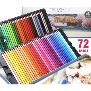 Bút chì màu gốc dầu cao cấp Deli gỗ tự nhiên 24 36 48/ 2 Màu thích hợp cho vẽ chuyên nghiệp, thiết kế, phác họa 6565 6