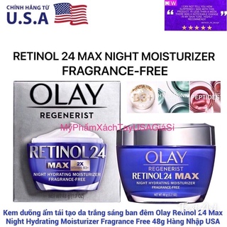[HàngMỹ]Kem dưỡng da ban đêm Olay Retinol 24 Max Night Hydrating Moisturizer Fragrance Free 48g