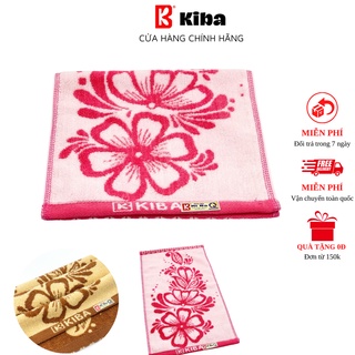 Khăn Mặt KIBA Họa Tiết Hoa Mai KT 28x48cm, Chất Cotton Êm, Mềm, Dày Dặn Thấm Hút Tốt, An Toàn Cho Da