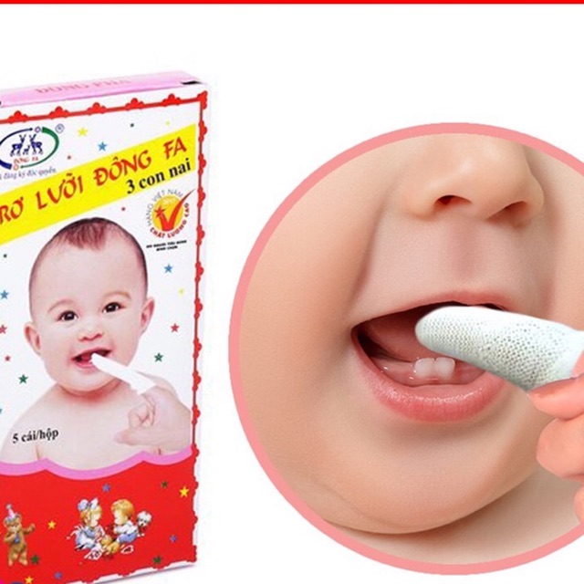Rơ Lưỡi Đông Fa - gạc vệ sinh răng miệng cho trẻ sơ sinh ( set 10 hộp 50 cái rơ )