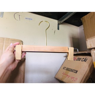Móc kẹp quần gỗ thông má kẹp nhựa