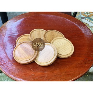 [FREE KHẮC LOGO] Lót ly gỗ bền đẹp chất lượng cao LUXI decor