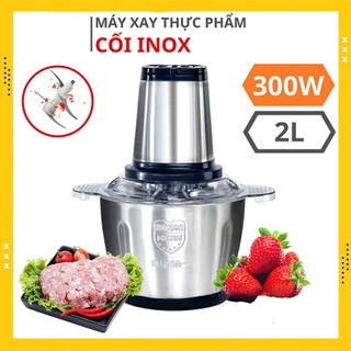 [Loại tốt] Máy xay thịt, máy xay cầm tay đa năng 2 lít công suất lớn cối inox 304 cao cấp