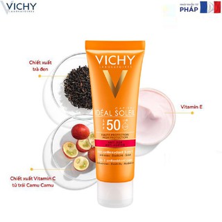 [CHÍNH HÃNG] Kem chống nắng Vichy chống lão hoá Ideal Soleil Anti- Age Spf50 50ml
