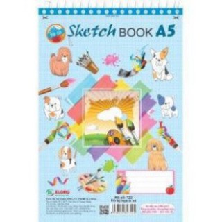 ( Chính Hãng ) Sổ vẽ ký họa lò xo KLONG dạng xé 50 tờ A5 Sketch - MS: 722