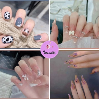 Móng tay giả đính đá kèm keo dài nhọn  YOU NAILS