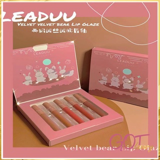 Set 5 son kem lì Leaduu Thỏ- Set 5 Cây Son Nhung Kem lì- Set Son Mềm Mịn Đẹp Hken Set 3 Son Herorang