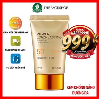 (Auth) Kem chống nắng sáng da POWER LONG LASTING 50 ml The Face Shop
