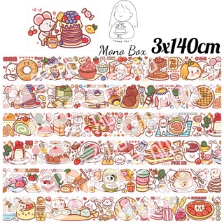 [Chiết] Washi tape mã CB041 3x140cm, băng keo dán trang trí họa tiết chibi Mono_box