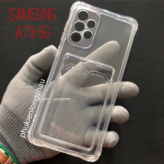 Ốp Lưng Samsung A73 5G Trong Chống Sốc Gù Bảo Vệ Camera Kèm Ngăn Đựng Thẻ Card, Hình Ảnh