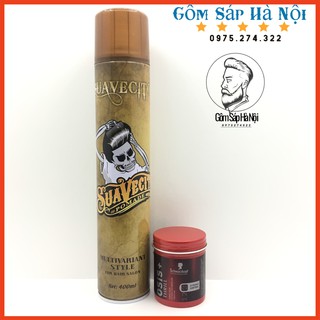 COMBO GôM XỊT TÓC GIỮ NẾP TÓC CỨNG SUAVECITO 400ML + SÁP VUỐT TÓC OIS THRILL