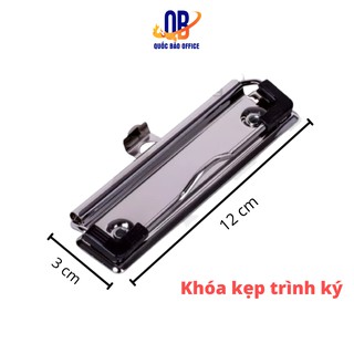 Kẹp file - Kẹp trình ký inox 12 cm có vân cao cấp + nhựa bo 2 góc - 1 chiếc