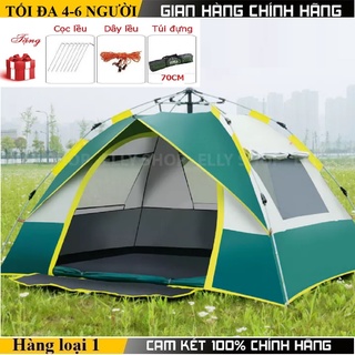 Lều Cắm Trại Dã Ngoại Tự Bung 2 Cửa Cỡ Lớn 4-6 Người Chống Nước Chống Tia UV Kích Thước 210cm x 200cm x 135cm