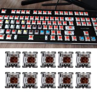 Set 10 Bàn Phím Cơ Màu Nâu Trong Suốt Mx 3 Pin