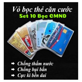 Set 10 Bọc thẻ căn cước chứng minh nhân dân - túi bọc thẻ bằng nhựa trong suốt