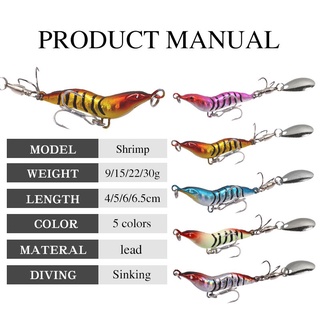 Mồi tôm sắt giả VIB 4002 câu cá Chuyên Chẽm, Tráp, Vòn biển, đầm nước lợ