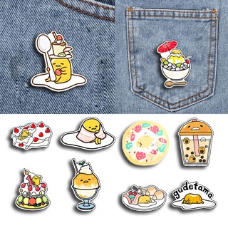 Huy hiệu trứng lười HHI27 cài áo gudetama balo sticker túi đeo hoạt hình dễ thương idol thần tượng