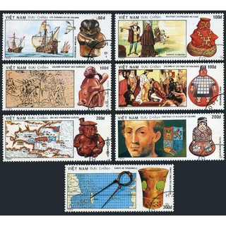 Tem sưu tập MS 593 Tem CTO Việt Nam Kỷ niệm 500 năm Colombo tìm ra châu Mỹ 1990 ( 7 tem )