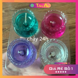 Combo Hộp Nến 4 Ly 4 Màu - Cháy 24H Không Mùi - Không Khói - An Toàn Sức Khỏe - Bảo Vệ Môi Trường