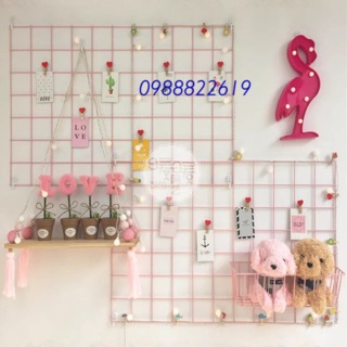 COMBO 2 TẤM LƯỚI TRANG TRÍ- DECOR SIZE 37.47Cm. Tặng kèm 10 kẹp gỗ.
