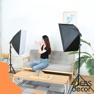Bộ đèn Softbox Studio 4 chuôi - Đạo cụ chụp hình, trợ sáng background - Ideas Decor