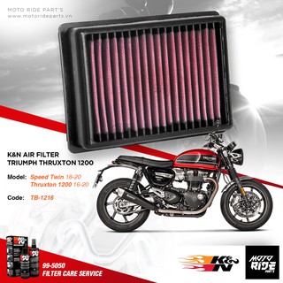 K&amp;N TB-1216 LỌC GIÓ ĐỘ CHO TRIUMPH THRUXTON R / SPEED TWIN