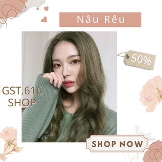 Thuốc nhuộm tóc màu Nâu rêu sáng GST616 kem nhuộm tóc tại nhà nam nữ kèm oxy găng tay