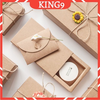 Hộp quà tặng hộp quà sinh nhật giấy nâu kraft dạng gấp chắc chắn phong cách vintage KING9