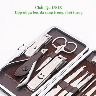 Bộ Làm Móng 12 Món Thép Cao Cấp Không Gỉ - Bộ Cắt Móng Tay Không Gỉ Đa Năng
