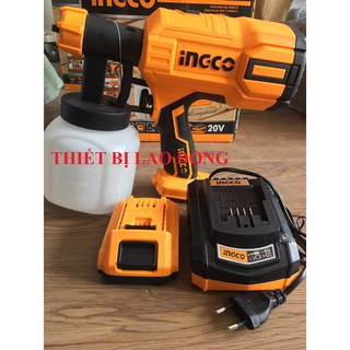 20V Dụng cụ phun sơn dùng pin INGCO CSGLI2001-1PIN1SAC ( kèm 1 pin Lithium FBLI2001 và 1 sạc FCLI2001)
