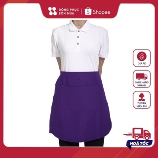 Combo 2 tạp dề ngắn nửa người màu xanh dương - Có túi lớn đựng đồ tiện lợi, dây buộc ngang hông dài - Chống thấm tốt