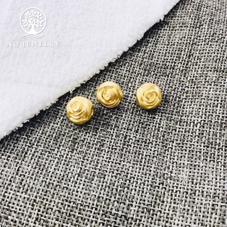 Charm bạc mạ vàng hình hoa hồng xỏ ngang - NQ Jewelry
