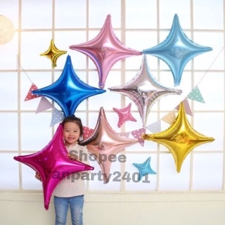 Bóng nhôm sao 4 cánh (20cm), (45cm) trang trí sinh nhật, party, cưới hỏi, thôi nôi, đầy tháng, khai trương…