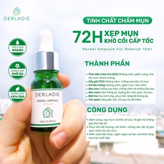 Chấm Mụn Tràm Trà Xẹp Mụn, Khô Cồi Sau 72H Derladie Herbal Ampoule For Blemish 10ml