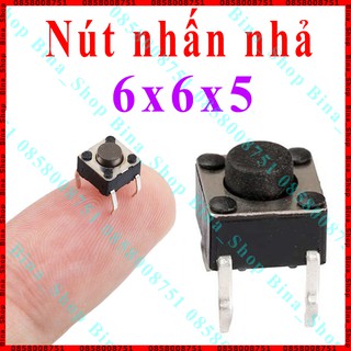 [10 cái] Nút nhấn nhả 4 chân 6x6x5mm, Công tắc Reset/Passing/Arduino/DIY/DIP