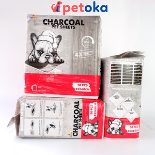 Túi tã lót chuồng charcoal cho chó, thú cưng, mèo, lót lồng khay vệ sinh, sàn xe  cỡ S 33x45, M 45x60