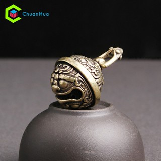 Móc Khóa Đồng Thau Thiết Chuông Đinh Đang Chạm Khắc Tinh Xảo ( Móc Chìa Khóa Xe, Trang Trí Ô Tô, Treo Balo,...)