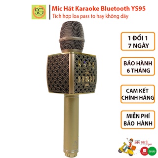 Mic Hát Karaoke Bluetooth YS95 tích hợp loa pass to hay không dây  bảo hành 6 tháng chính hãng