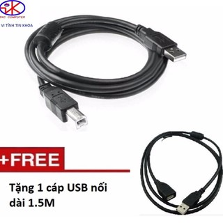Cáp máy in cổng USB 1.5M Tặng cáp USB nối dài 1.5M( màu đen)