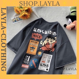 Áo phông tay lỡ form rộng, áo thun unisex nam nữ chất cotton niceday