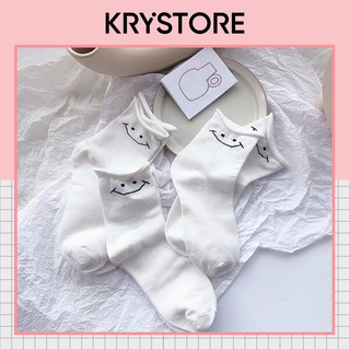 Tất nữ nhún cao cổ mặt cười to smile hàn quốc TN03