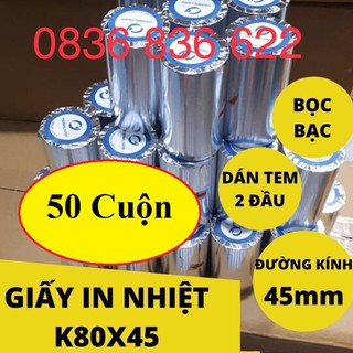 [ 50 cuộn ] Giấy in nhiệt K57 - K80 tiết kiệm chi phí