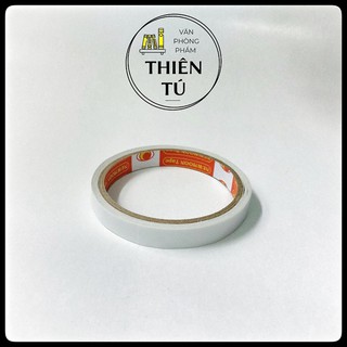 Băng keo 2 mặt 1,2cm - Băng keo trắng 2 mặt siêu dính dài 9 yard
