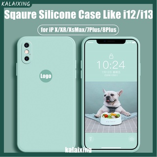 Ốp điện thoại silicon mềm viền vuông thích hợp cho iPhone X XR Xs Max 8 Plus 7Plus 11