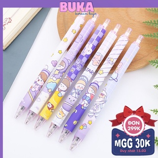 Bút gel bấm Buka mực đen phi hành gia Dễ thương ngòi 0.5mm văn phòng phẩm Hàn Quốc BDC