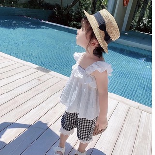 Sét Bộ Bé Gái hàng thiết kế( áo lụa ren kèm quần thô kẻ viền ren)