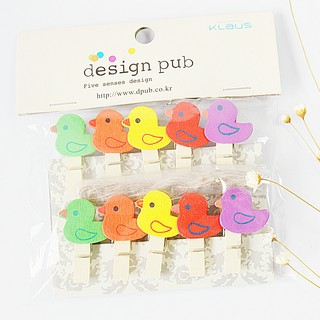 Kẹp gỗ kẹp ảnh mini hình vịt con ngộ nghĩnh - phụ kiện Handmade
